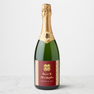 Étiquettes Pour Bouteilles De Vin Mousseux Mariage chinois traditionnel peranakan