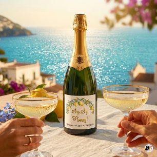 Étiquettes Pour Bouteilles De Vin Mousseux Mariage de Destination Capri Lemon Bienvenue
