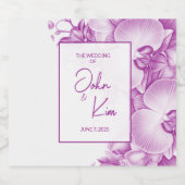 Étiquettes Pour Bouteilles De Vin Mousseux Mariage de prune et d'orchidées blanches (Étiquettes simples)