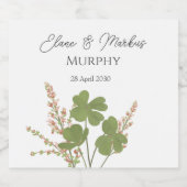 Étiquettes Pour Bouteilles De Vin Mousseux Mariage de trèfle vert irlandais moderne (Étiquettes simples)