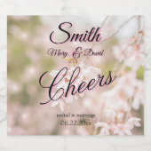 Étiquettes Pour Bouteilles De Vin Mousseux Mariage des étincelles de cerisier à pleurs vives (Étiquettes simples)