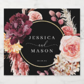 Étiquettes Pour Bouteilles De Vin Mousseux Mariage d'herbe Boho Pampas (Étiquettes simples)