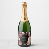 Étiquettes Pour Bouteilles De Vin Mousseux Mariage d'herbe Boho Pampas (Devant)