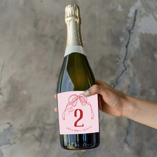 Étiquettes Pour Bouteilles De Vin Mousseux Mariage du numéro de table ROUGE et ROUGE de l'éco