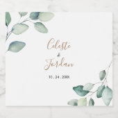 Étiquettes Pour Bouteilles De Vin Mousseux Mariage Feuille classique (Étiquettes simples)