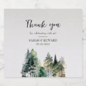 Étiquettes Pour Bouteilles De Vin Mousseux Mariage forestier rustique (Étiquettes simples)