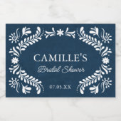 Étiquettes Pour Bouteilles De Vin Mousseux Mariage mexicain Blue Talavera (Étiquettes simples)