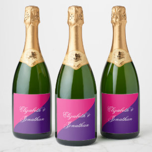 Étiquettes Pour Bouteilles De Vin Mousseux Mariage minimaliste mélange et assorti de lever de