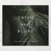 Étiquettes Pour Bouteilles De Vin Mousseux Mariage Moody Tropics (Étiquettes simples)