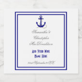 Étiquettes Pour Bouteilles De Vin Mousseux mariage nautique Ancre (Étiquettes simples)