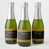 Étiquettes Pour Bouteilles De Vin Mousseux Mariage noir damassé brun (Bouteilles)