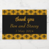 Étiquettes Pour Bouteilles De Vin Mousseux Mariage noir damassé brun (Étiquettes simples)