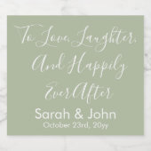 Étiquettes Pour Bouteilles De Vin Mousseux Mariage personnalisé sur mesure Sage Réception de (Étiquettes simples)