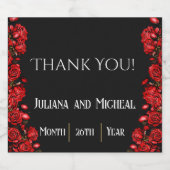 Étiquettes Pour Bouteilles De Vin Mousseux Mariage Red Roses (Étiquettes simples)