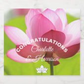 Étiquettes Pour Bouteilles De Vin Mousseux Mariage rose Lotus (Étiquettes simples)