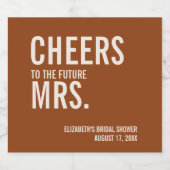 Étiquettes Pour Bouteilles De Vin Mousseux Mariage Simple Typographie en Terre Cuite (Étiquettes simples)