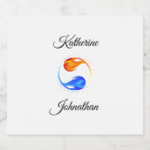 Étiquettes Pour Bouteilles De Vin Mousseux Mariage Twin Flame (Étiquettes simples)