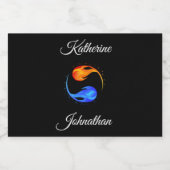 Étiquettes Pour Bouteilles De Vin Mousseux Mariage Twin Flame (Étiquettes simples)