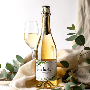Étiquettes Pour Bouteilles De Vin Mousseux Mariage Verdure Acclamations