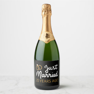Étiquettes Pour Bouteilles De Vin Mousseux Mariés depuis 25 ans IV