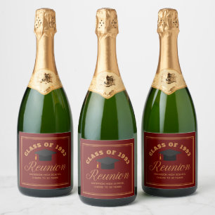 Étiquettes Pour Bouteilles De Vin Mousseux Maroon Gold High School Réunion Parti personnalisé