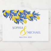 Étiquettes Pour Bouteilles De Vin Mousseux Méditerranée-citrons-Mariage (Étiquettes simples)