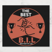 Étiquettes Pour Bouteilles De Vin Mousseux Meilleur beau-frère (Étiquettes simples)