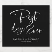 Étiquettes Pour Bouteilles De Vin Mousseux Meilleur jour jamais moderne Mariage de calligraph (Étiquettes simples)