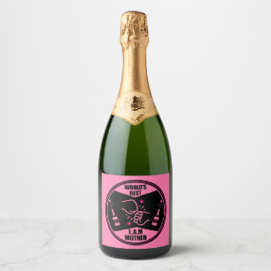 Étiquettes Pour Bouteilles De Vin Mousseux Meilleure au Monde Comme Une Mère