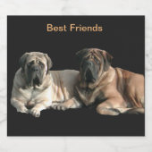 Étiquettes Pour Bouteilles De Vin Mousseux Meilleurs amis des Mastiffs (Étiquettes simples)