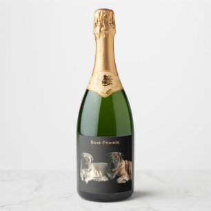 Étiquettes Pour Bouteilles De Vin Mousseux Meilleurs amis des Mastiffs