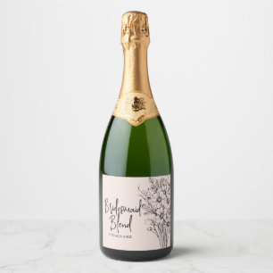 Étiquettes Pour Bouteilles De Vin Mousseux Mélange Demoiselle d'Honneur Proposition de Cortèg