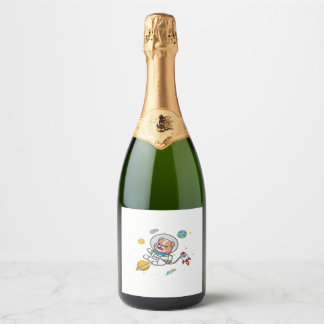 Étiquettes Pour Bouteilles De Vin Mousseux Mignonne Français Bulldog Galaxy Chien Propriétair