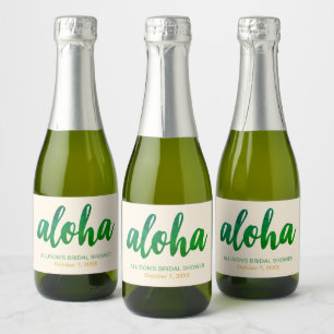 Étiquettes Pour Bouteilles De Vin Mousseux Mini Aloha Tropical Mariage Editable