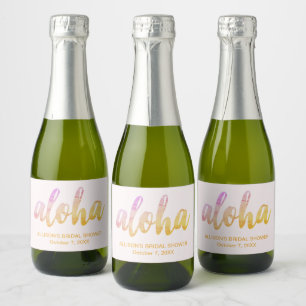 Étiquettes Pour Bouteilles De Vin Mousseux Mini Aloha Tropical Mariage Editable