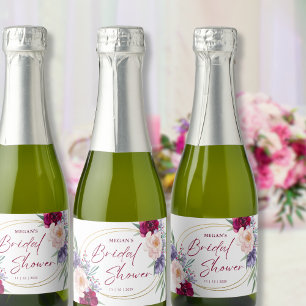 Étiquettes Pour Bouteilles De Vin Mousseux Mini bouteille Fête des mariées Bourgogne et bouil