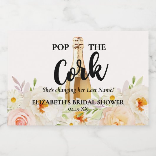 Étiquettes Pour Bouteilles De Vin Mousseux Mini Jardin Chic Fleurs Mariage (Étiquettes simples)