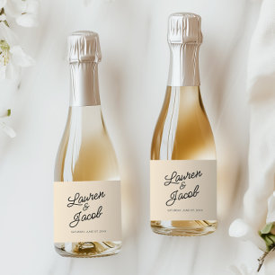 Étiquettes Pour Bouteilles De Vin Mousseux Mini minimaliste moderne Mariage Champagne
