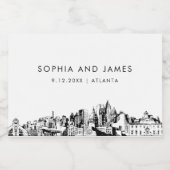 Étiquettes Pour Bouteilles De Vin Mousseux Mini Skyline Atlanta (Étiquettes simples)