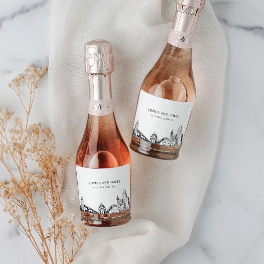 Étiquettes Pour Bouteilles De Vin Mousseux Mini Skyline Buffalo