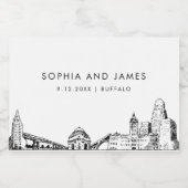 Étiquettes Pour Bouteilles De Vin Mousseux Mini Skyline Buffalo (Étiquettes simples)