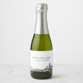 Étiquettes Pour Bouteilles De Vin Mousseux Mini Skyline de Pittsburgh (Devant)