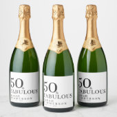 Étiquettes Pour Bouteilles De Vin Mousseux Modern Fifty and Fabulous Bold 50th Birthday Party (Bouteilles)