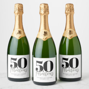 Étiquettes Pour Bouteilles De Vin Mousseux Moderne 50 ans et Incroyable Fête d'anniversaire d