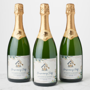 Étiquettes Pour Bouteilles De Vin Mousseux Moderne Cute New Home Fête de réchauffement de la