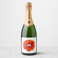 Monogramme initial Gerbera Daisy
