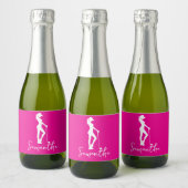 Étiquettes Pour Bouteilles De Vin Mousseux Monogramme rose (Bouteilles)