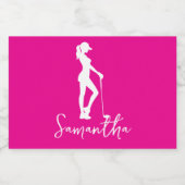 Étiquettes Pour Bouteilles De Vin Mousseux Monogramme rose (Étiquettes simples)