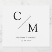 Étiquettes Pour Bouteilles De Vin Mousseux monogramme simple et élégant (Étiquettes simples)