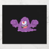 Étiquettes Pour Bouteilles De Vin Mousseux Monstre d'Halloween (Étiquettes simples)